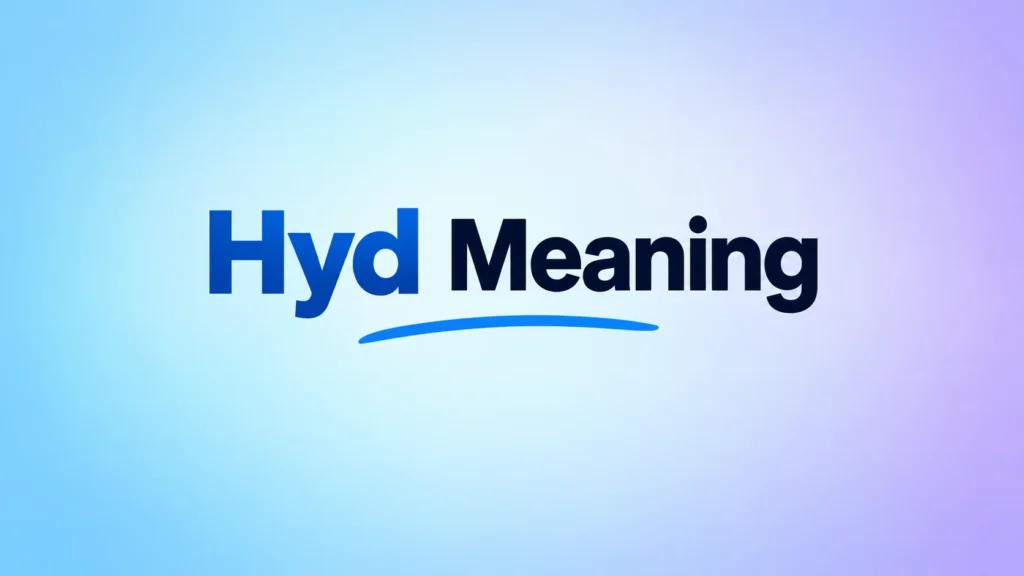 Hyd meaning – clean blue and navy typography centered on a soft gradient background.