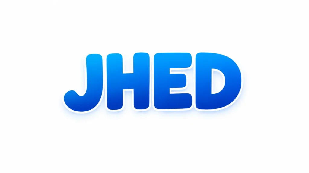 JHED meaning displayed in bold blue letters centered on a clean white background.